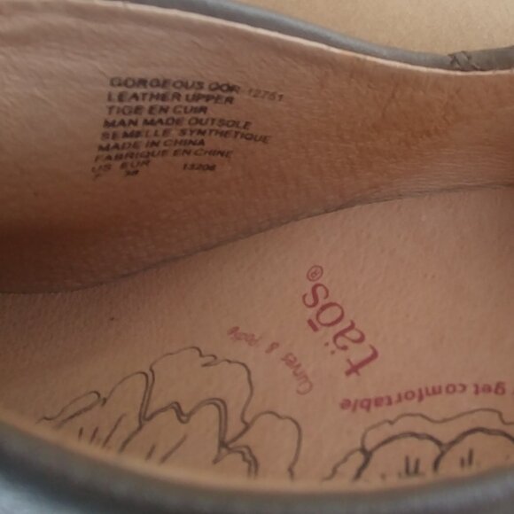 Taos taupe leather grey/brown ankle boots booties shoes low heel size 7 - Picture 8 of 11